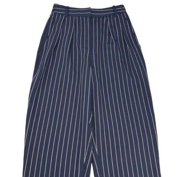 Aritzia Modesto Pinstripe Blue White Trousers Size 0 - Picture 5 of 8